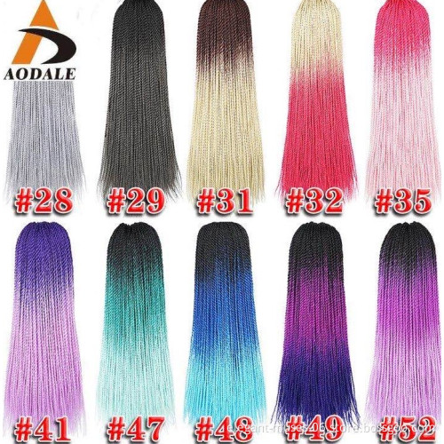 Wholesale Ombre  24 inch Synthetic Braiding Hair for Women Senegalese Twist Hair Crochet braids